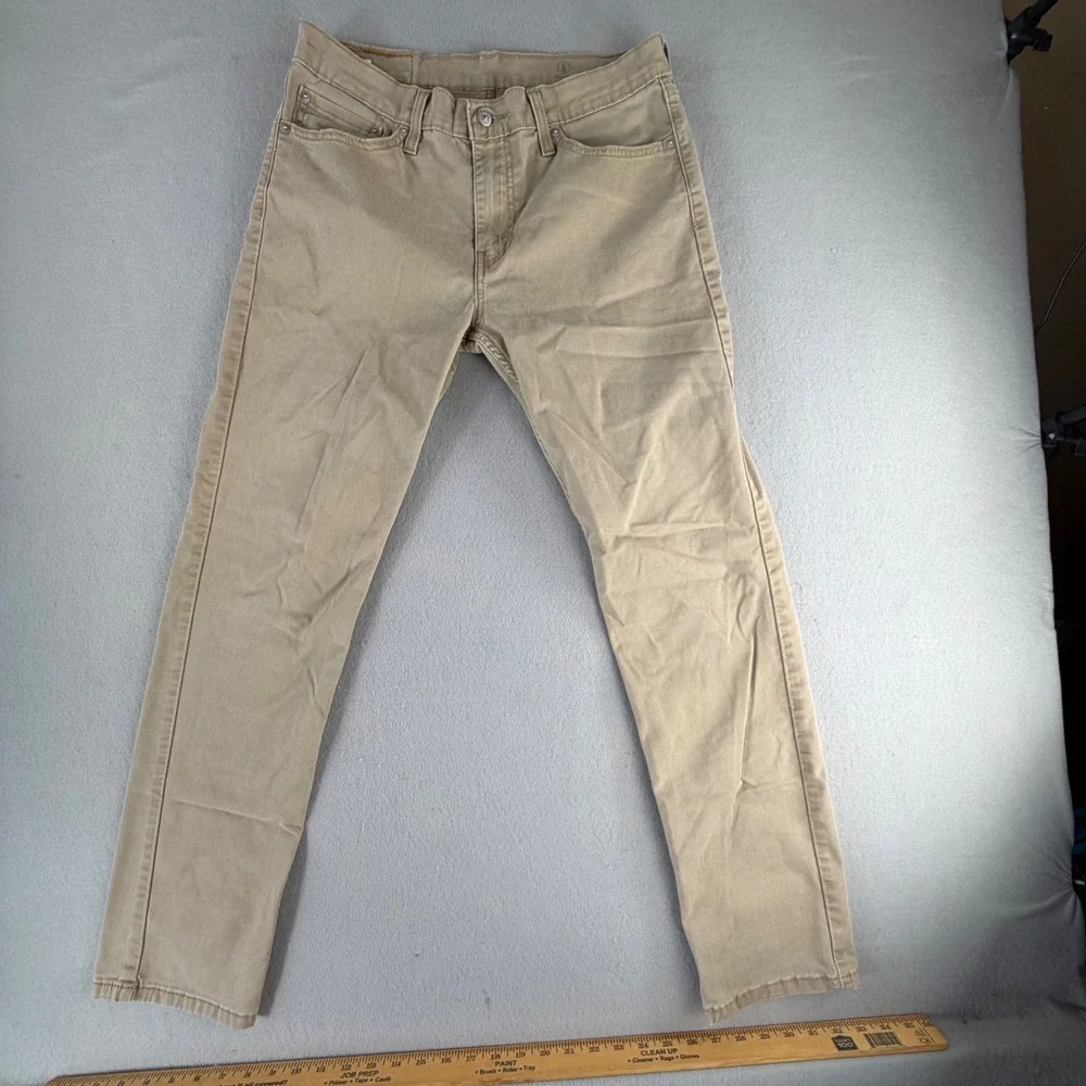 Levi 511 Slim Fit Pants Mens 32x32 Khaki Tan Cotton Stretch Twill Casual Chinos